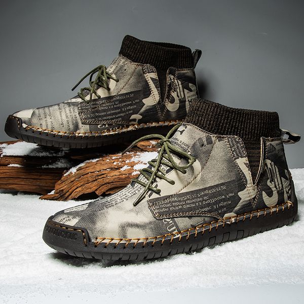 men casual boots autumn without plush winter with plush cold-proof male fashion handsewn pu leather leisure lace-up ankle boot, Black
men casual boots autumn without plush winter with plush cold-proof male fashion handsewn pu leather leisure lace-up ankle boot, Black