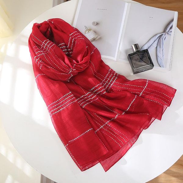 scarves 2021 women silk wool scarf fashion stripe beach stoles female foulard shawls neck wrap pure hijabs bandana, Blue;gray
scarves 2021 women silk wool scarf fashion stripe beach stoles female foulard shawls neck wrap pure hijabs bandana, Blue;gray
