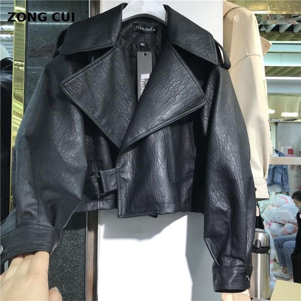 women's leather & faux autumn women black jacket notched collar long sleeve loose locomotive korean fashion tide biker 2021
women's leather & faux autumn women black jacket notched collar long sleeve loose locomotive korean fashion tide biker 2021