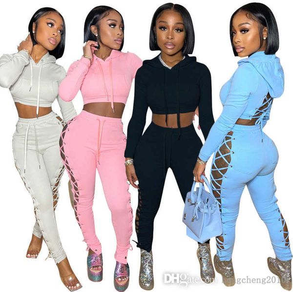 women designer hoodies tracksuits 2 piece set hollow out bandage contrast splicing long sleeve coat pants outfits sportswear, Gray
women designer hoodies tracksuits 2 piece set hollow out bandage contrast splicing long sleeve coat pants outfits sportswear, Gray