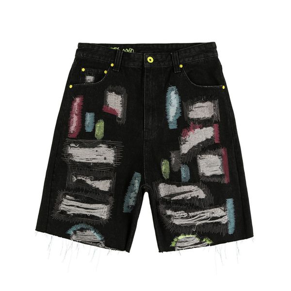 men printing short jeans designer hole hip hop casual stretch letter couples denim trousers fashion trend women high streetwear jean shorts, Blue
men printing short jeans designer hole hip hop casual stretch letter couples denim trousers fashion trend women high streetwear jean shorts, Blue