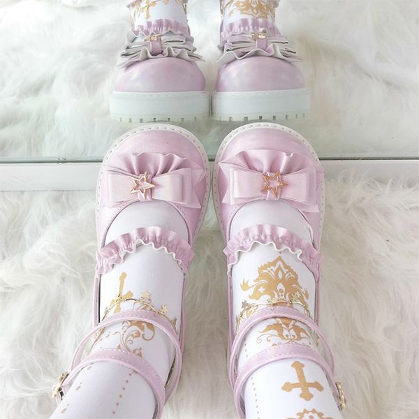 platform lolita star mary janes women's bowknot leather or girls casual sweet kawaii anime cosplay shoes dr69, Black
platform lolita star mary janes women's bowknot leather or girls casual sweet kawaii anime cosplay shoes dr69, Black
