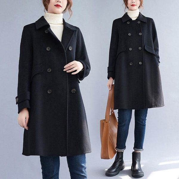 women's wool & blends 150kg plus size a version double-faced cashmere double-breas coat bust 150cm 6xl 7xl 8xl 9xl loose lapel long, Black
women's wool & blends 150kg plus size a version double-faced cashmere double-breas coat bust 150cm 6xl 7xl 8xl 9xl loose lapel long, Black