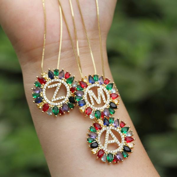 pendant necklaces trendy gold color micro pave rainbow cz cubic zirconia a-z initials letter for women jewelry, Silver
pendant necklaces trendy gold color micro pave rainbow cz cubic zirconia a-z initials letter for women jewelry, Silver