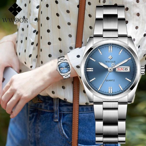 wristwatches wwoor 2021 elegant women watches blue luxury ladies fashion brand wrist watch japan movement stainless steel female montre femm, Slivery;brown
wristwatches wwoor 2021 elegant women watches blue luxury ladies fashion brand wrist watch japan movement stainless steel female montre femm, Slivery;brown