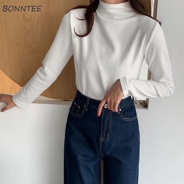 women's t-shirt women long sleeve t-shirts plus size 3xl solid turtleneck loose simple all-match basic korean style leisure chic ulzzan, White
women's t-shirt women long sleeve t-shirts plus size 3xl solid turtleneck loose simple all-match basic korean style leisure chic ulzzan, White