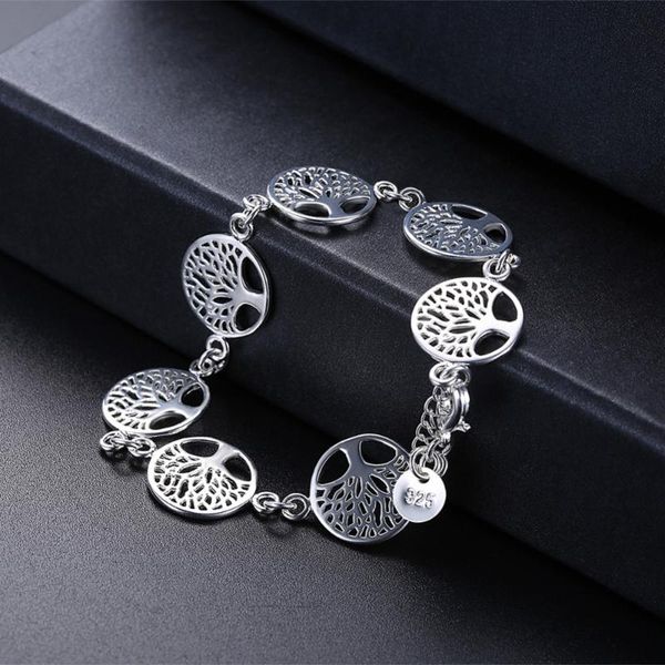 link, chain bracelets for women 925 genuine silver jewelry round tree life brangles bracelet femme wristband pulseira bijoux gifts, Black
link, chain bracelets for women 925 genuine silver jewelry round tree life brangles bracelet femme wristband pulseira bijoux gifts, Black