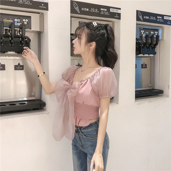 chiffon blouse women elegant sweet short crop casual puff sleeve bow korean style kawaii blouse women summer clothes 2020, White;black
chiffon blouse women elegant sweet short crop casual puff sleeve bow korean style kawaii blouse women summer clothes 2020, White;black