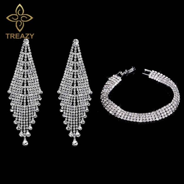 earrings & necklace treazy silver color rhinestone crystal bridal jewelry sets long tassels drop bracelet set wedding for women
earrings & necklace treazy silver color rhinestone crystal bridal jewelry sets long tassels drop bracelet set wedding for women