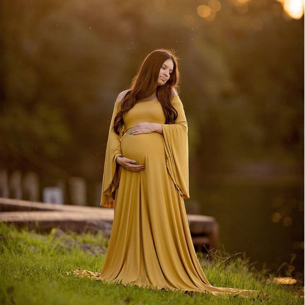 maternity dresses women pregnants pography props off shoulders solid dress jurk, White
maternity dresses women pregnants pography props off shoulders solid dress jurk, White