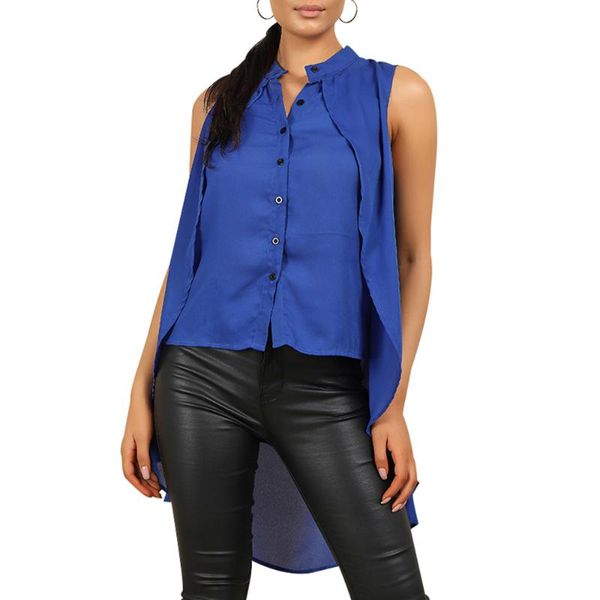 women's blouses & shirts ladies stylish asymmetrical ol 2021 summer solid sleeveless female shirt button up chiffon blouse for women d, White
women's blouses & shirts ladies stylish asymmetrical ol 2021 summer solid sleeveless female shirt button up chiffon blouse for women d, White