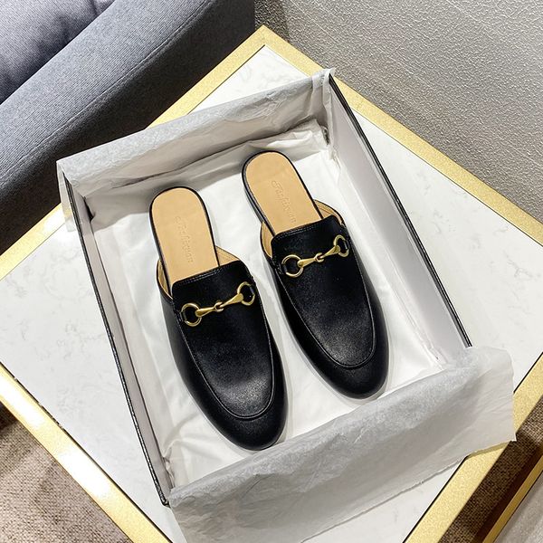 slippers baotou leather half slipper shoes 2020 new chameleon large size lazy fashion dress flat heels women's zly, Black
slippers baotou leather half slipper shoes 2020 new chameleon large size lazy fashion dress flat heels women's zly, Black