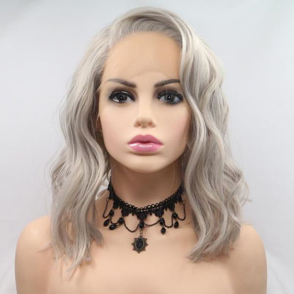 synthetic wigs m&h silver white color short wavy hair lace front natural hairline daily cosplay frontal for women girl, Black
synthetic wigs m&h silver white color short wavy hair lace front natural hairline daily cosplay frontal for women girl, Black
