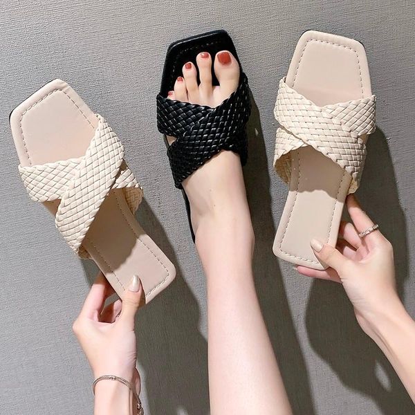 slippers chic solid color summer ladies fashion slip-on flat flip flops office shoes slides woman slipper womens, Black
slippers chic solid color summer ladies fashion slip-on flat flip flops office shoes slides woman slipper womens, Black