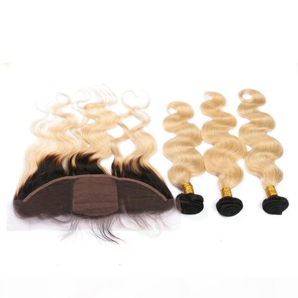 #1b 613 blonde ombre virgin hair with silk frontal body wave middle three part silk base lace frontal closure with bundles, Black;brown
#1b 613 blonde ombre virgin hair with silk frontal body wave middle three part silk base lace frontal closure with bundles, Black;brown