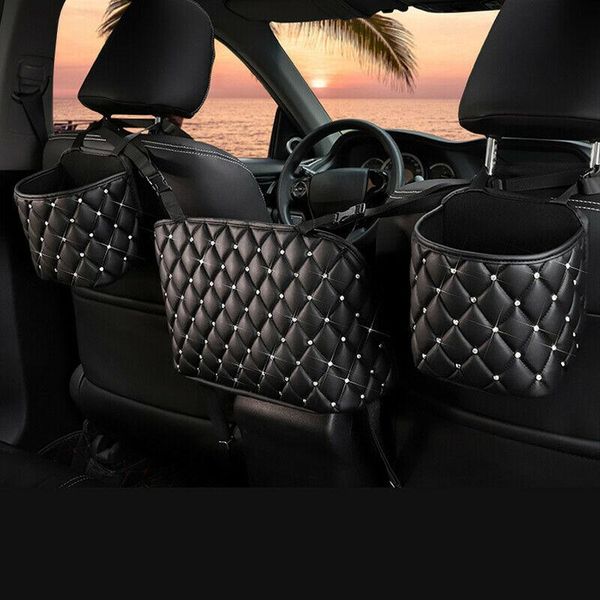car organizer crystal rhinestone pu leather storage bag barrier of backseat holder multi-pockets container stowing tidying
car organizer crystal rhinestone pu leather storage bag barrier of backseat holder multi-pockets container stowing tidying