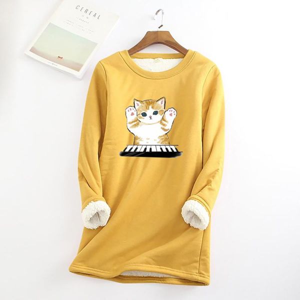 women's hoodies & sweatshirts 40# cute cat printing fleece sweatshirt women thick warm o-neck wool underwear hoodie long sleeves plus v, Black
women's hoodies & sweatshirts 40# cute cat printing fleece sweatshirt women thick warm o-neck wool underwear hoodie long sleeves plus v, Black