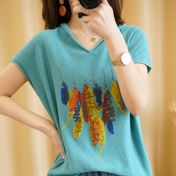 women's t-shirt 2021 latest style summer v-neck short sleeve pullover loose leisure, White
women's t-shirt 2021 latest style summer v-neck short sleeve pullover loose leisure, White