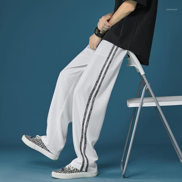 men's pants summer men braided tape straight male korean fashion mid waist trousers ice silk casual, Black
men's pants summer men braided tape straight male korean fashion mid waist trousers ice silk casual, Black