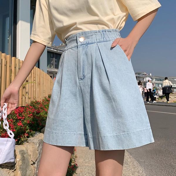 women's jeans denim shorts tide ins summer wild loose high waist thin straight wide-leg five-point pants, Blue
women's jeans denim shorts tide ins summer wild loose high waist thin straight wide-leg five-point pants, Blue