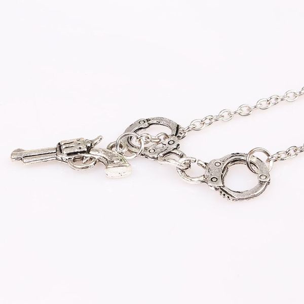 pendant necklaces rj the pistol handcuffs necklace woman man gothic metal chain jewelry accessories gift, Silver
pendant necklaces rj the pistol handcuffs necklace woman man gothic metal chain jewelry accessories gift, Silver