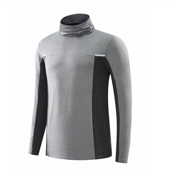 women's t-shirt sports autumn and winter high collar men's long sleeve t-shirt solid color bottomed shirt running fitns training c, White 
women's t-shirt sports autumn and winter high collar men's long sleeve t-shirt solid color bottomed shirt running fitns training c, White