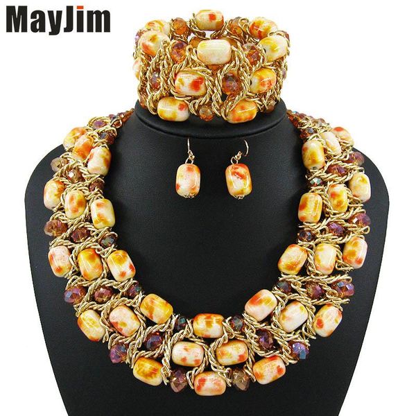 earrings & necklace mayjim statement 2021 fashion jewelry sets handmade nigerian african beads chain crystal vintage bijoux, Silver
earrings & necklace mayjim statement 2021 fashion jewelry sets handmade nigerian african beads chain crystal vintage bijoux, Silver