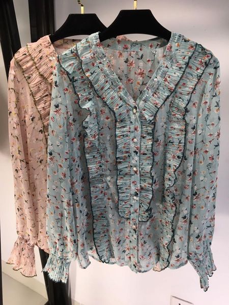 women's blouses & shirts 2021 ladies fashion long-sleeved wooden ear beaded floral shirt 0119, White
women's blouses & shirts 2021 ladies fashion long-sleeved wooden ear beaded floral shirt 0119, White