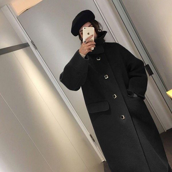 women's wool & blends fashion wide-waisted solid women coat turn-down collar lantern sleeve woolen jacket and, Black
women's wool & blends fashion wide-waisted solid women coat turn-down collar lantern sleeve woolen jacket and, Black