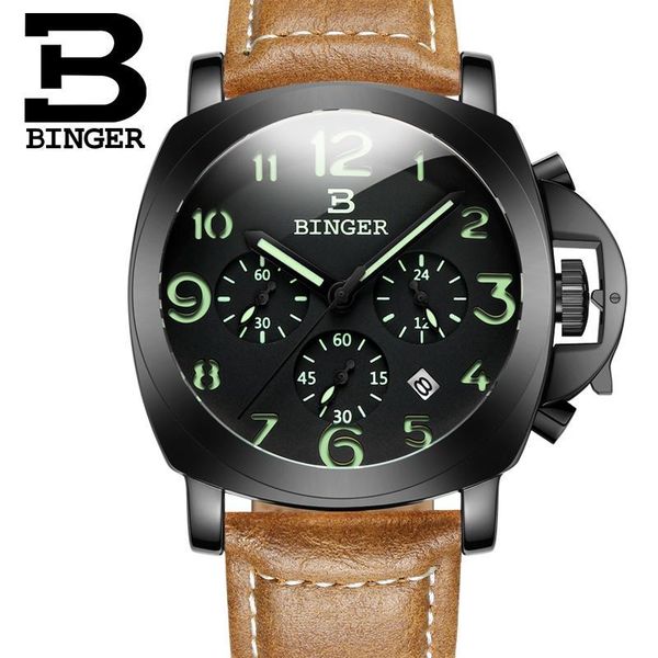 wristwatches switzerland men's watch binger quartz multi-function military sluminous male clocks b9015-5, Slivery;brown
wristwatches switzerland men's watch binger quartz multi-function military sluminous male clocks b9015-5, Slivery;brown