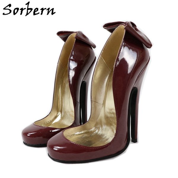 sorbern fashion cute round toe pump shoe addict bowknot stilettos 16cm heels stilettos burgundy patent custom 14cm heeled shoes, Black
sorbern fashion cute round toe pump shoe addict bowknot stilettos 16cm heels stilettos burgundy patent custom 14cm heeled shoes, Black