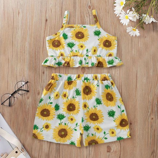 toddler baby kids girls children sets sunflower print fashion ruffle sleeveless gallus floral short pants sets summer 1-6y, White
toddler baby kids girls children sets sunflower print fashion ruffle sleeveless gallus floral short pants sets summer 1-6y, White