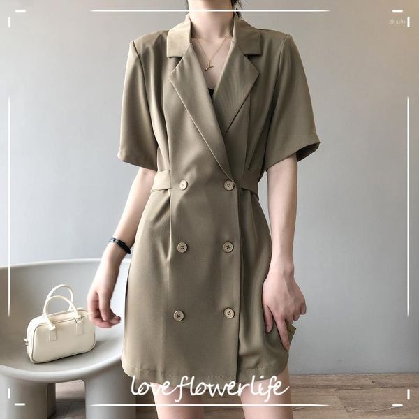 two piece dress french short sleeve skirt with lapel in spring and summer 2021, White
two piece dress french short sleeve skirt with lapel in spring and summer 2021, White