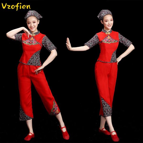 stage wear classical national costumes yangko clothing children female square dance yangge fan set performance, Black;red
stage wear classical national costumes yangko clothing children female square dance yangge fan set performance, Black;red