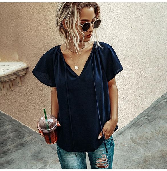 women's blouses & shirts summer femme blusas casual tie front female ruffle sleeves shirt clothing 2021 pink blouse, White
women's blouses & shirts summer femme blusas casual tie front female ruffle sleeves shirt clothing 2021 pink blouse, White