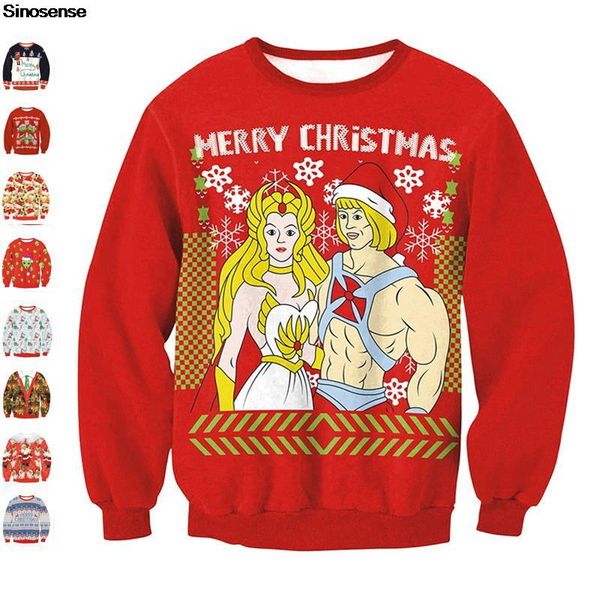 men's sweaters men women ugly christmas sweater merry 3d cartoon anime print holiday sweatshirt funny xmas jumpers, White;black
men's sweaters men women ugly christmas sweater merry 3d cartoon anime print holiday sweatshirt funny xmas jumpers, White;black