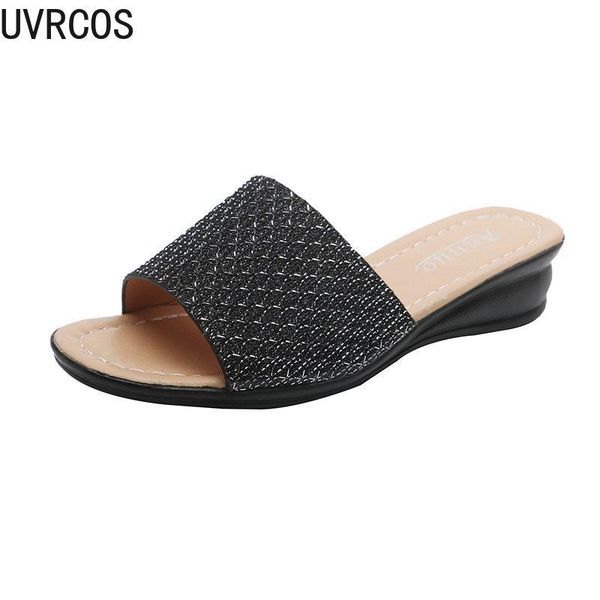 casual women's slippers summer fashion all-match trend simple shiny vamp thick-soled wedge slippers 2021, Black
casual women's slippers summer fashion all-match trend simple shiny vamp thick-soled wedge slippers 2021, Black