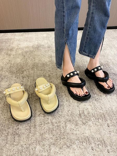 slippers shoes med string bead woman's rubber flip flops luxury slides platform 2021 hawaiian flat designer soft fashion pu, Black
slippers shoes med string bead woman's rubber flip flops luxury slides platform 2021 hawaiian flat designer soft fashion pu, Black