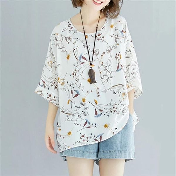 floral chiffon summer women blouses plus size clothing batwing sleeve vintage white shirt ladies loose casual
floral chiffon summer women blouses plus size clothing batwing sleeve vintage white shirt ladies loose casual
