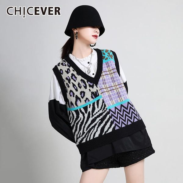 women's vests chicever knitting vest for women v neck sleeveless leopard pattern hit color oversized streetwear pullovers female 2021 c, Black;white
women's vests chicever knitting vest for women v neck sleeveless leopard pattern hit color oversized streetwear pullovers female 2021 c, Black;white