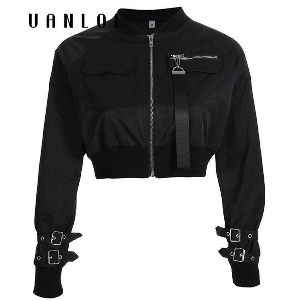 women's jackets women black streetwear cropped sprung autumn long sleeve zipper slim adjustable fashion, Black;brown
women's jackets women black streetwear cropped sprung autumn long sleeve zipper slim adjustable fashion, Black;brown