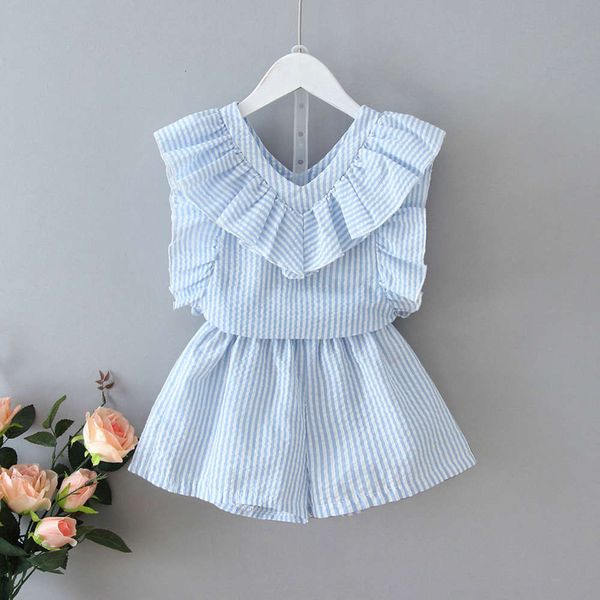 children's clothing 2021 korean girls' ew summer striped ruffle + shorts two piece set tz42-1, White
children's clothing 2021 korean girls' ew summer striped ruffle + shorts two piece set tz42-1, White