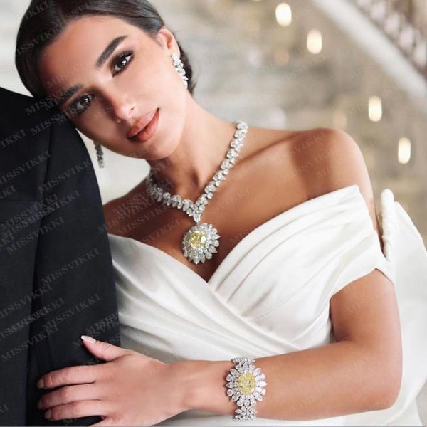 earrings & necklace luxury gorgeous classic heart of the sea pendant bangle ring set for women bridal wedding jewellery, Silver 
earrings & necklace luxury gorgeous classic heart of the sea pendant bangle ring set for women bridal wedding jewellery, Silver