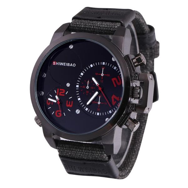 wristwatches shiweibao quartz watch men's military dual time zone canvas strap sports wristwatch relogio masculino, Slivery;brown
wristwatches shiweibao quartz watch men's military dual time zone canvas strap sports wristwatch relogio masculino, Slivery;brown