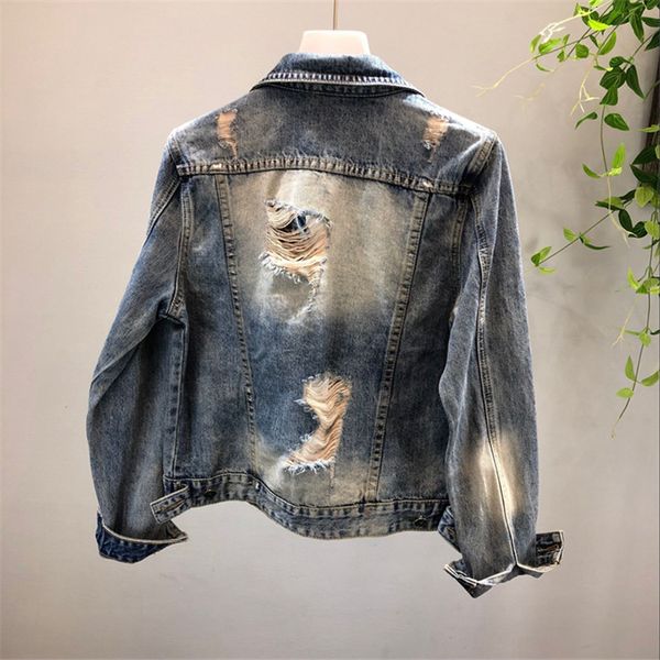 2021 spring korean fashion beading applique hole wash slim denim women basic coat outwear streetwear jeans jacket female espq, Black;brown
2021 spring korean fashion beading applique hole wash slim denim women basic coat outwear streetwear jeans jacket female espq, Black;brown