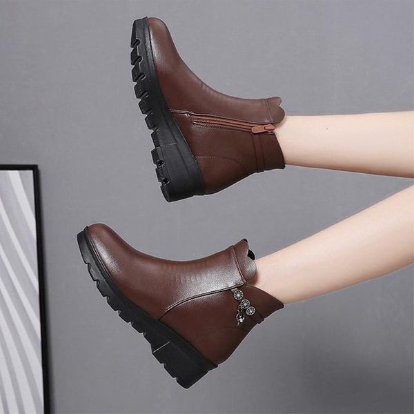 boots ankle women pu leather shoes woman winter footwear warm plush platform zipper ladies fashion female non slip snow, Black
boots ankle women pu leather shoes woman winter footwear warm plush platform zipper ladies fashion female non slip snow, Black