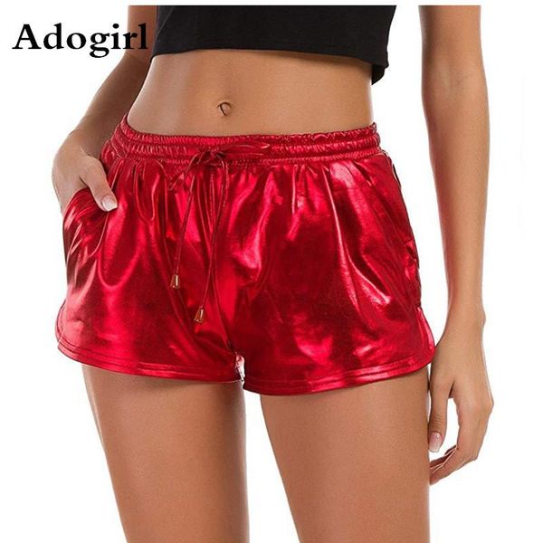 women's shorts woman summer shiny metallic elastic drawstring bright metal color female plus size xxl, White;black
women's shorts woman summer shiny metallic elastic drawstring bright metal color female plus size xxl, White;black