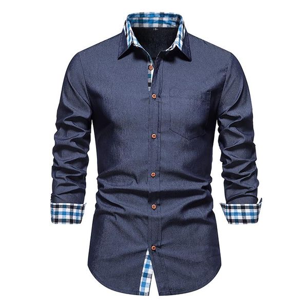 men's casual shirts men's long-sleeved solid denim shirt fashion brand classic retro pocket decoration business spring and autumn, White;black
men's casual shirts men's long-sleeved solid denim shirt fashion brand classic retro pocket decoration business spring and autumn, White;black