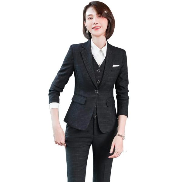 women's two piece pants business work career 3 set women pant suit office lady purple black gray plaid blazer vest and trousers of high, White
women's two piece pants business work career 3 set women pant suit office lady purple black gray plaid blazer vest and trousers of high, White