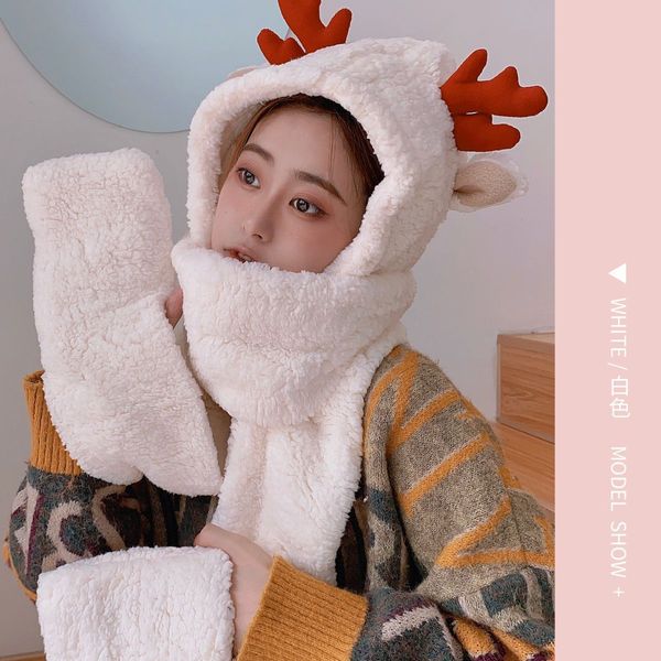 year gift autumn winter sweet lovely girl double thickened christmas hat scarf gloves three piece set women's fashion, Blue;gray
year gift autumn winter sweet lovely girl double thickened christmas hat scarf gloves three piece set women's fashion, Blue;gray
